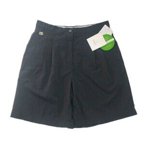NWT Ladies Liz Golf Essentials Navy Pleated High Waist 8" Inseam Shorts Size 10